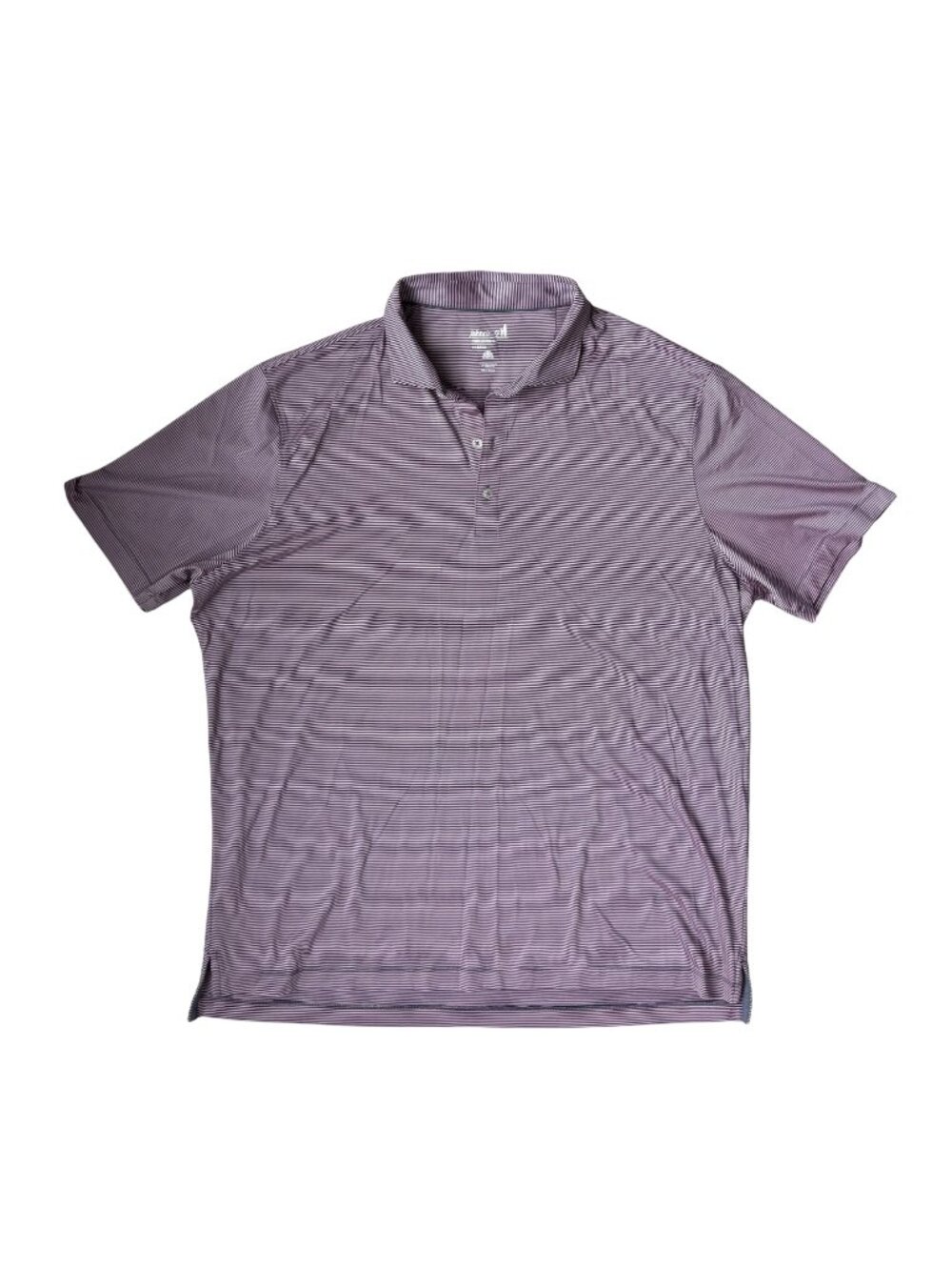Johnnie O Mens Shirt Size XL Purple Striped Performance Short Sleeve Polo UPF 50